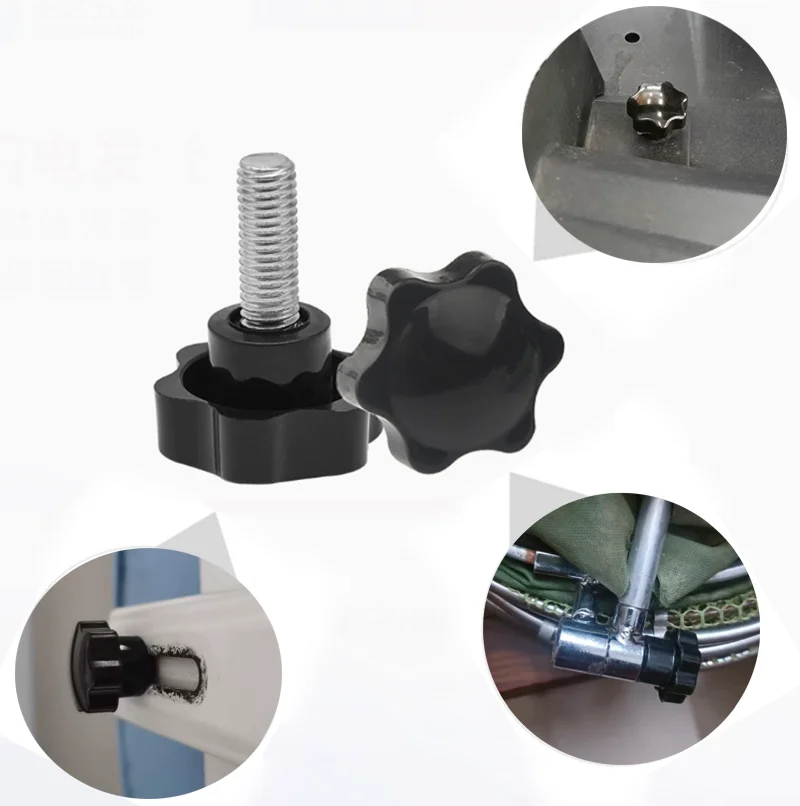 Bakelite Star Plum Blossom Hand Tighten Thumb Screw M6 -M12 Head Dia 31/38/50mm Tool-Free Bolt For CNC Fixture DIY Machinery