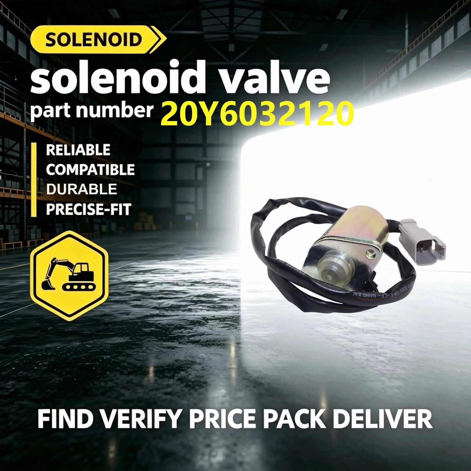 Solenoid Valve 20Y6032120 for Komatsu PC200-7 PC360-7 PC400-7 PC300-7 PC450-7 PC138US-8 PC130-8 PC1250 PC138 PC210-7 PC200-8