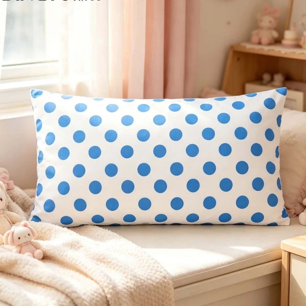 Rectangular Shape Polka Dot Pillow Cover Polka Dot Pattern Fresh Design Decorative Throw Pillowcase Throw Size Simple Style