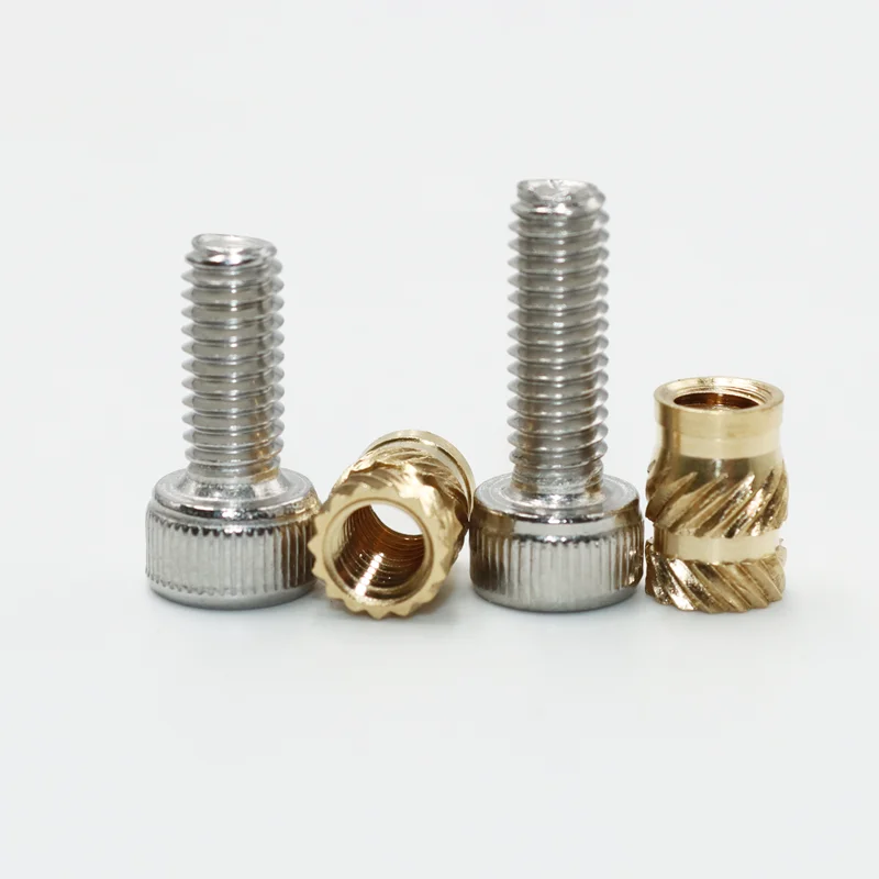 Heat Set Insert Brass Nut and Screw kit M2 M3 M4 Printing 3D Threaded Inserts Copper Hot Melt Plastic Nuts Computer Hexagon Bolt