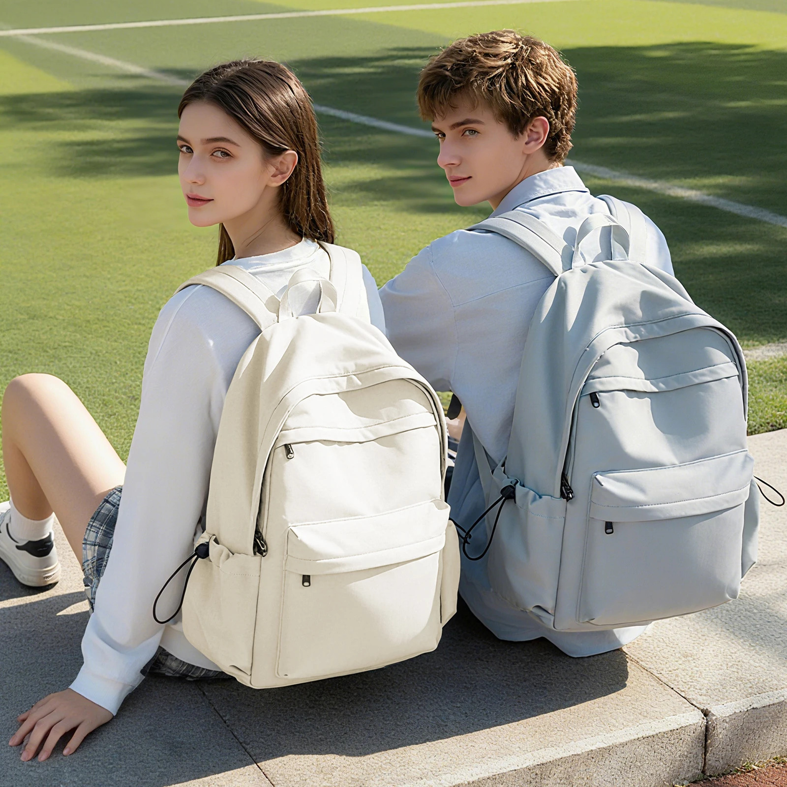 Zaino da viaggio per coppia Zaino casual da donna di grande capacità Moda Zaino per studenti delle scuole medie Borsa di stoffa impermeabile