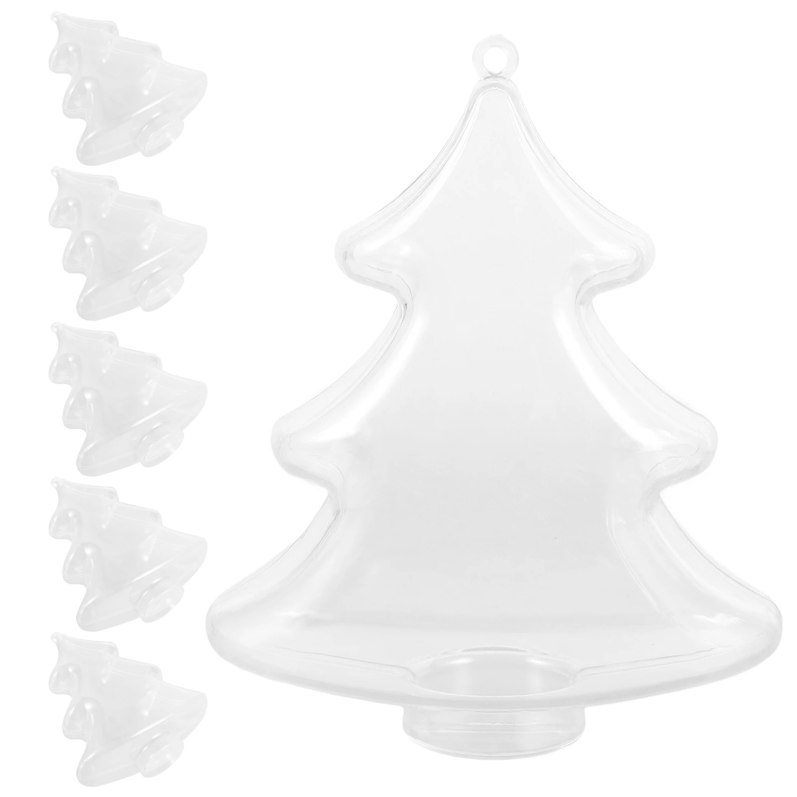 

6 Pcs Gift Box Christmas Candy Xmas Tree Shaped Boxes Plastic Decorations Holder