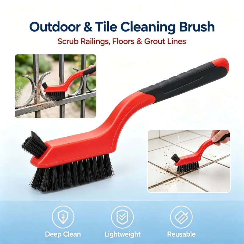 Professional Brass Stainless Steel Nylon Wire Brush Set Curved Handle Small Metal Brushes For Holes Rust Removal Cleaning Tool