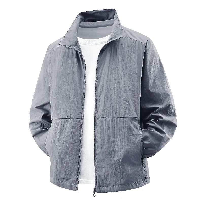 Summer Outdoor Fashion Trend Versatile Sunscreen Skin Clothes for Men Outdoor Running Fitness Sports Leisure UV Resistant Jacket