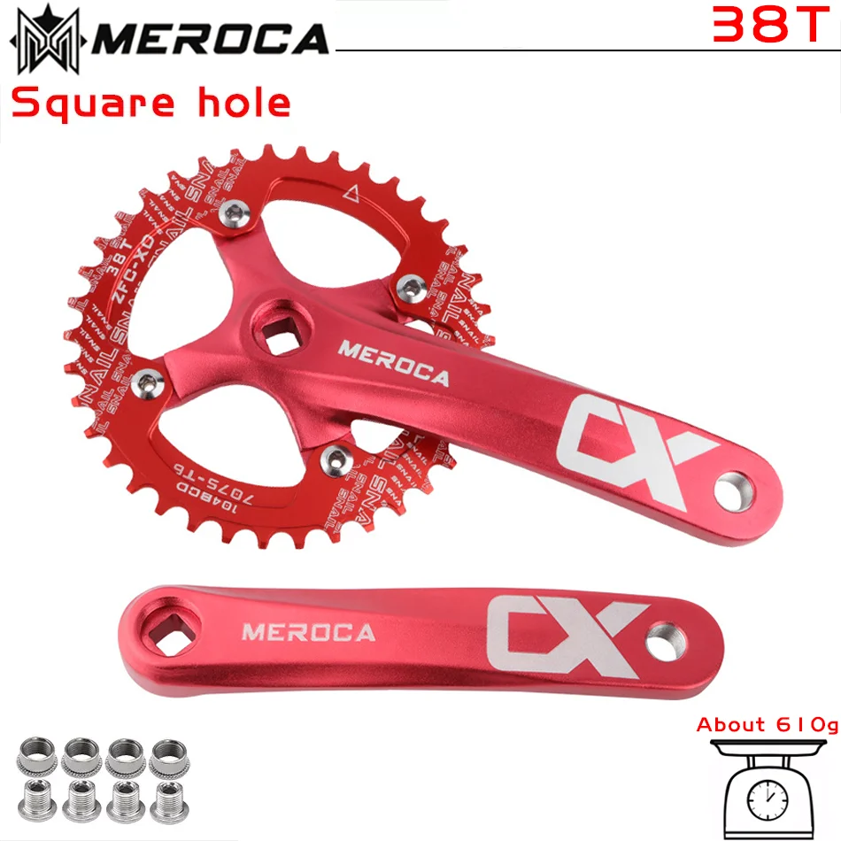 MEROCA CX Vierkant Gat Fiets Crankstel 104BCD Aluminium IXF Vierkant Gat Mountainbike Crankstel 170mm 32 T/34 T/36 T/38 T/40 T/42