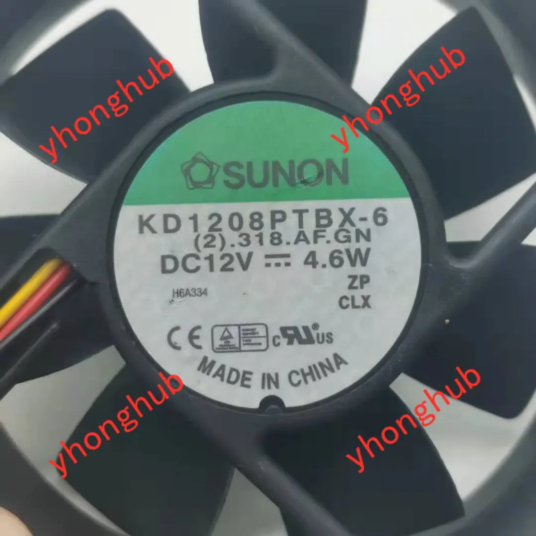SUNON KD1208PTBX-6 (2).318.AF.GN DC 12V 0.38A 80x80x25mm 3-wire Server Cooling Fan