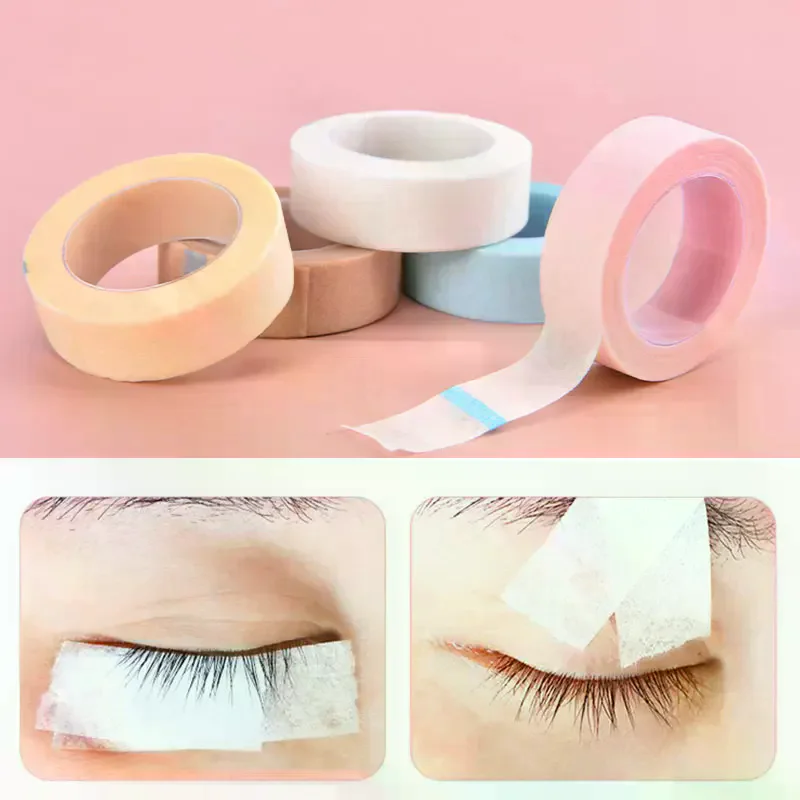 1Roll 9M Pink Lash Tape Eyelash Extension Breathable Micropore Fabric Easy Tear Eye Tapes Eyelash Extension Tape Anti-allergy
