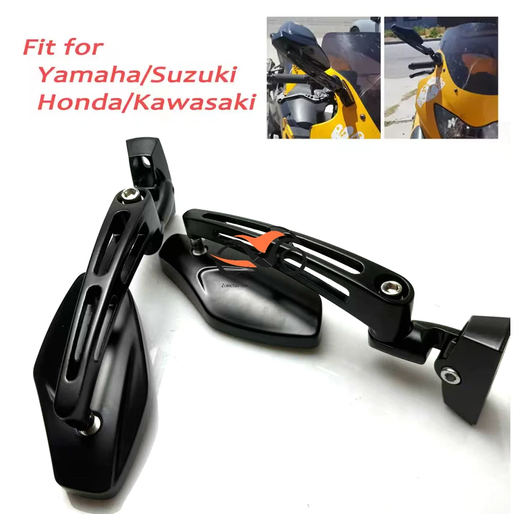 

Motorcycle Mirrors Racing Rearview Side Mirror Aluminum for Suzuki GSXR Hayabusa Yamaha YZF R1 R6 R6S Fazer FZR600 FZ1 XS
