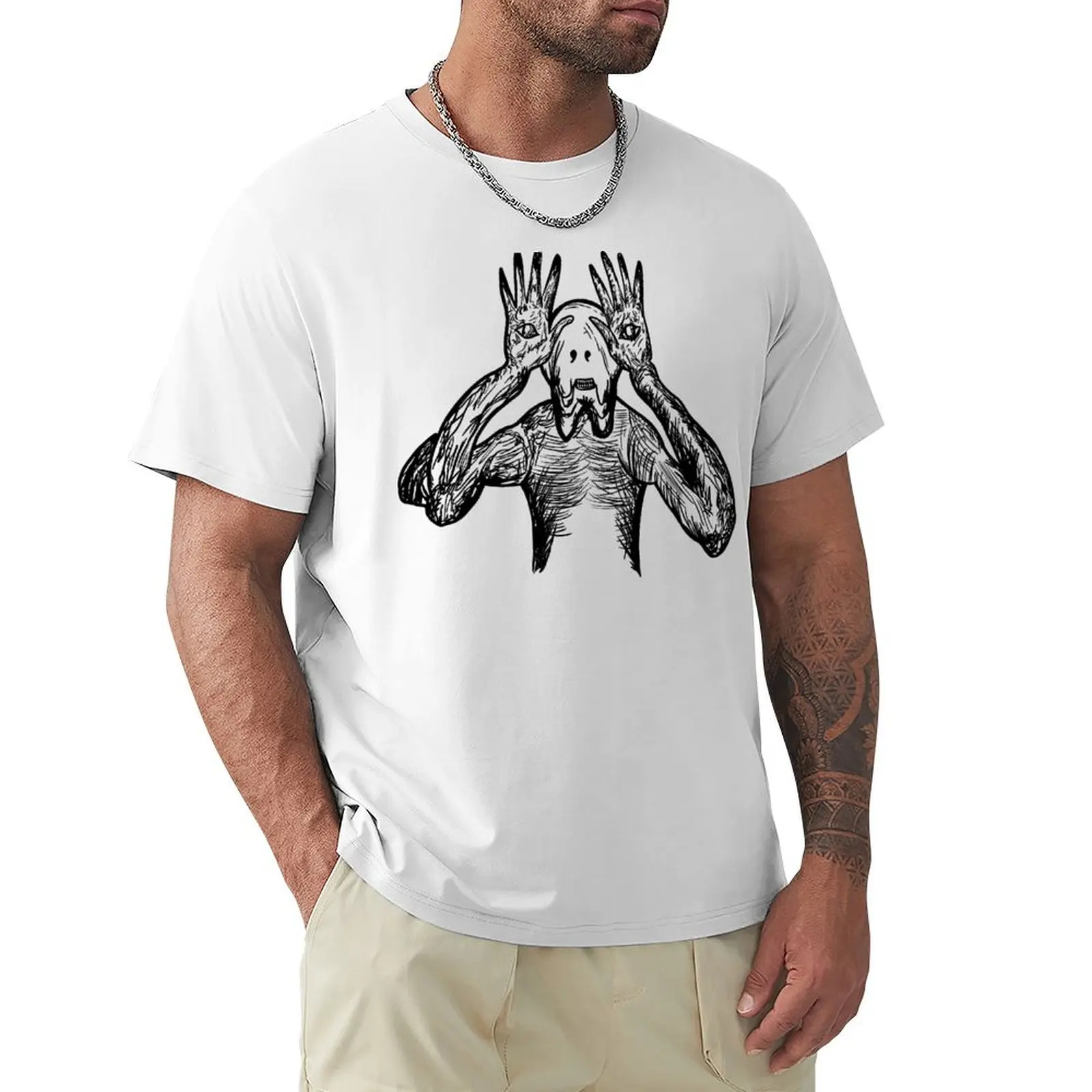 Pans Labyrinth Movie The Pale Man T-shirt quick drying customs plain fitted t shirts for men