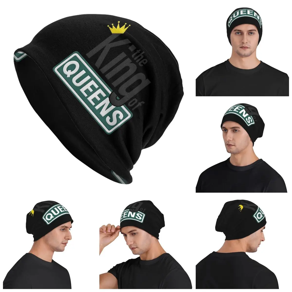 

The King Of Queens Warm Knitted Cap Fashion Bonnet Hat Autumn Winter Outdoor Beanies Hats for Unisex Adult