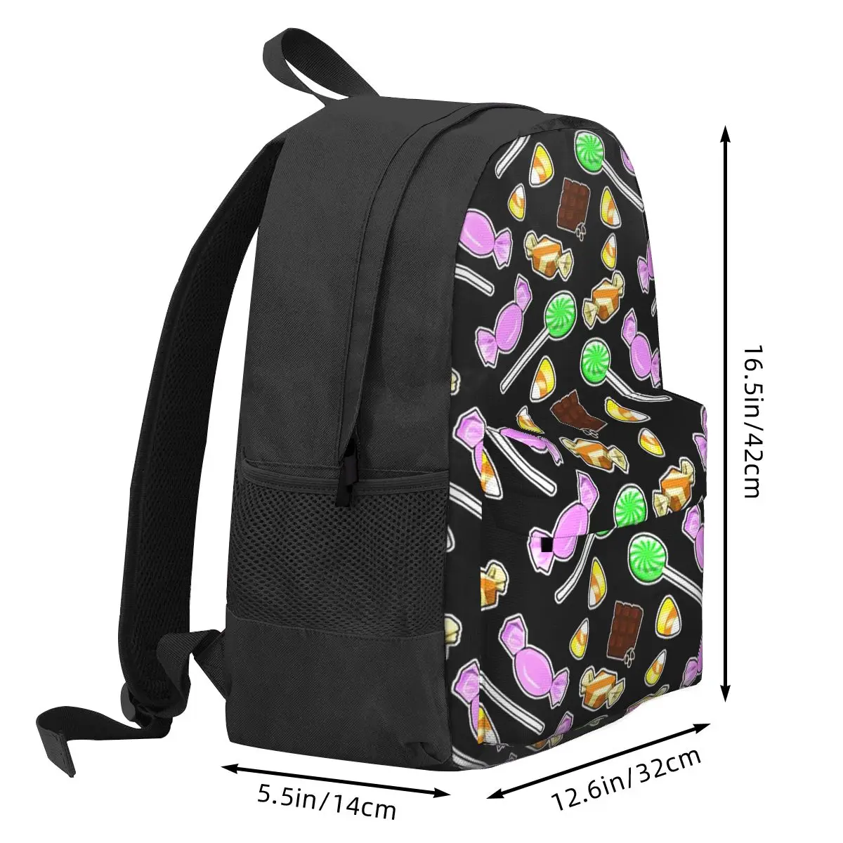 Halloween Candy Pattern Backpack Student BookBag Children School Bag Laptop Shoulder Bags for Boys Girls