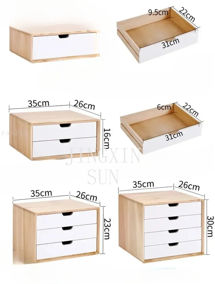 Advanced  Solid Wood Desktop Storage Drawer Multi-layer Cabinet Office  Nordic Style Functional Office Organizer