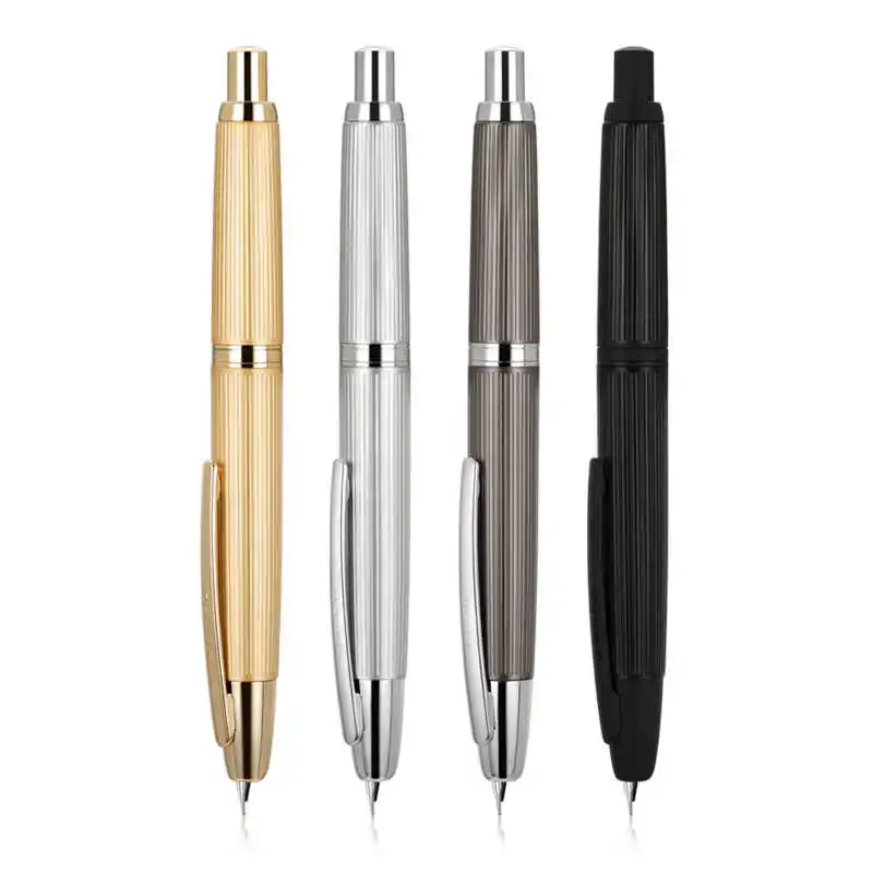 Jinhao 10 imprensa caneta tinteiro retrátil ef/f nib clicando caneta papelaria metal preto fosco escrita caneta de tinta escritório pk a1 a2