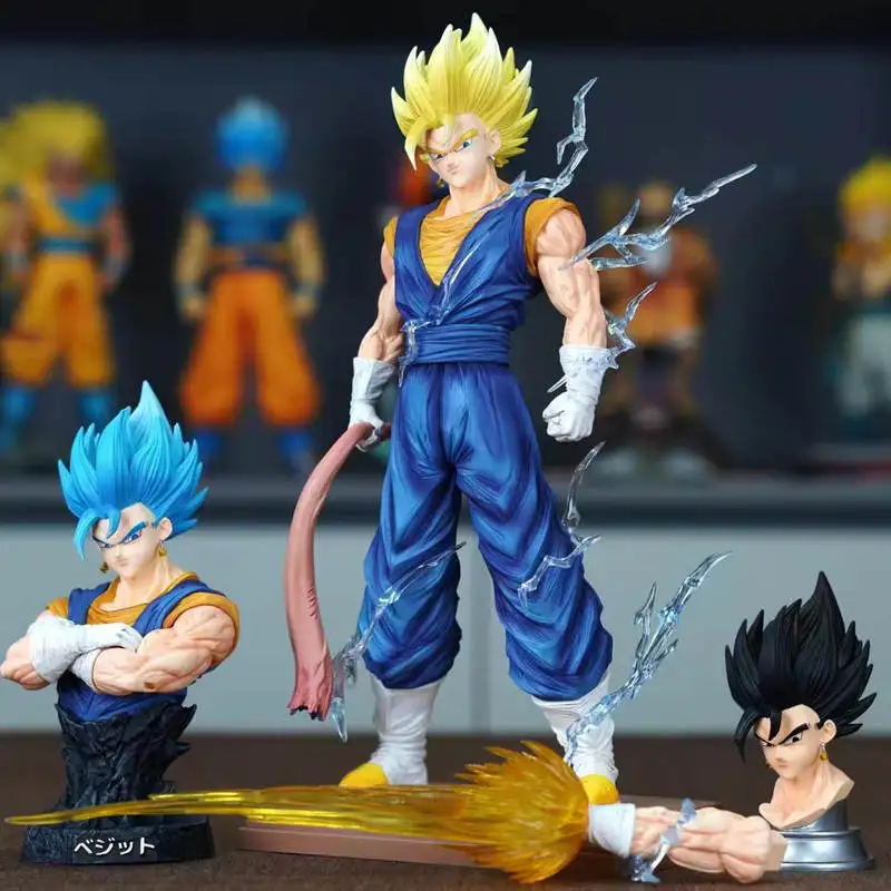 Dragon Ball Anime Vegetto Figure Replace Arms Vegetto Blue Super Saiyan 4 Action Figure Gk Statue Collection Model Toys Gifts
