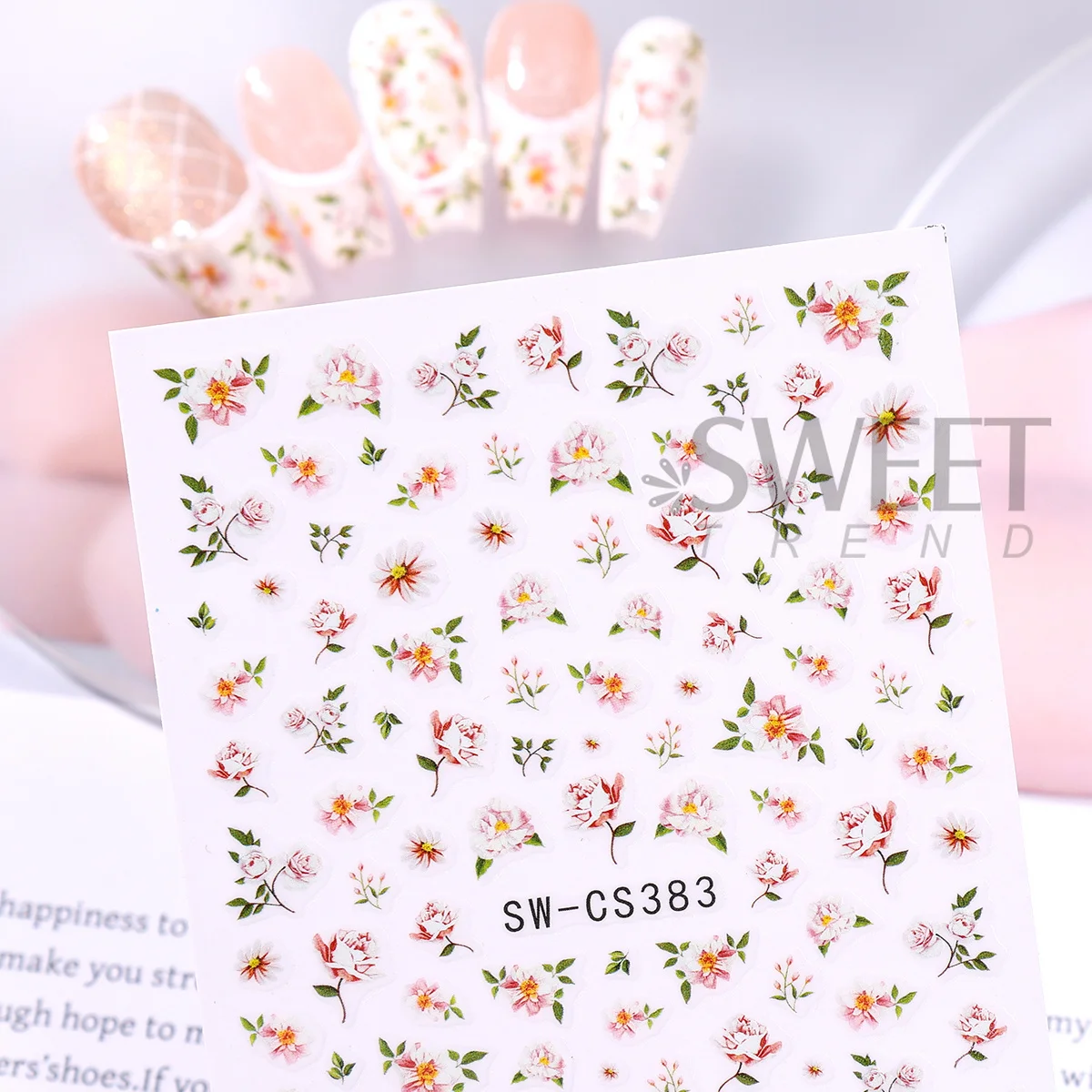 3pcs Kawaii Floral Nail Art St - Nail Art Simple Elegant recension och pris