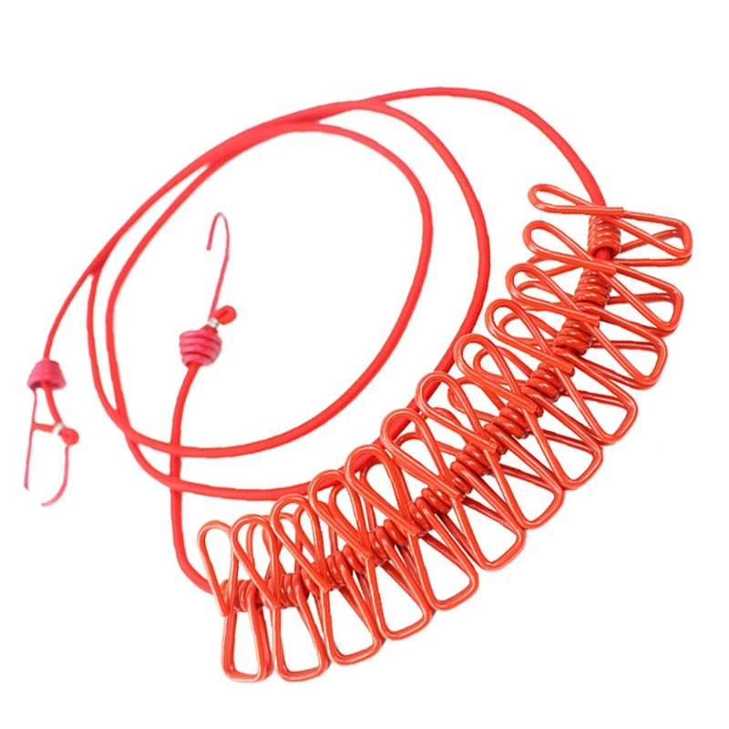 Выдвижная веревка для сушки одежды с 12 зажимами