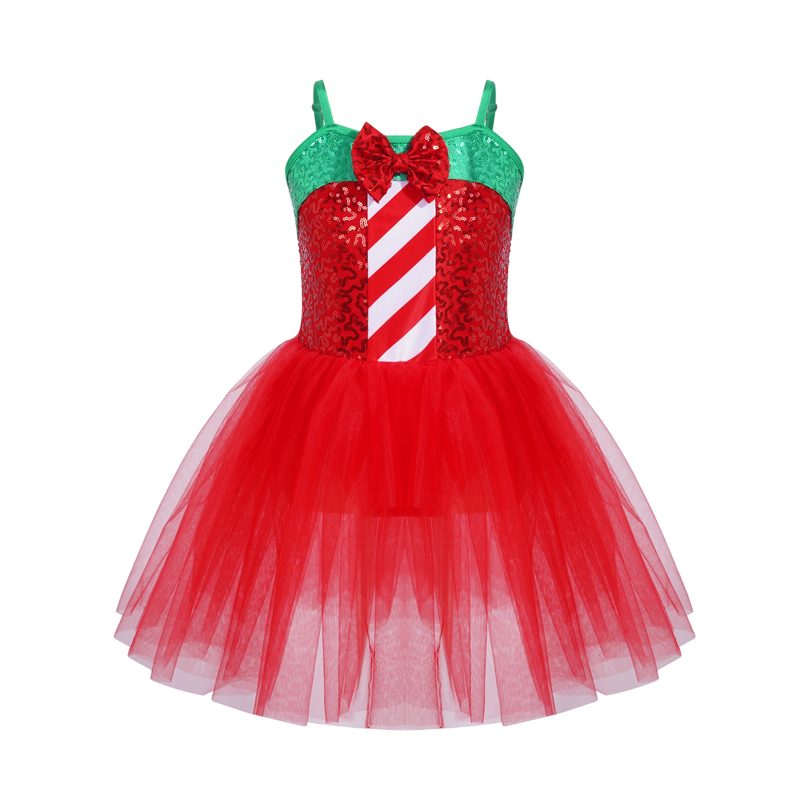 أطفال بنات عيد الميلاد أداء الرقص زي بلا أكمام الترتر شبكة توتو يوتار فستان مع طوق الشعر لحفلة عيد الميلاد السنة الجديدة #3