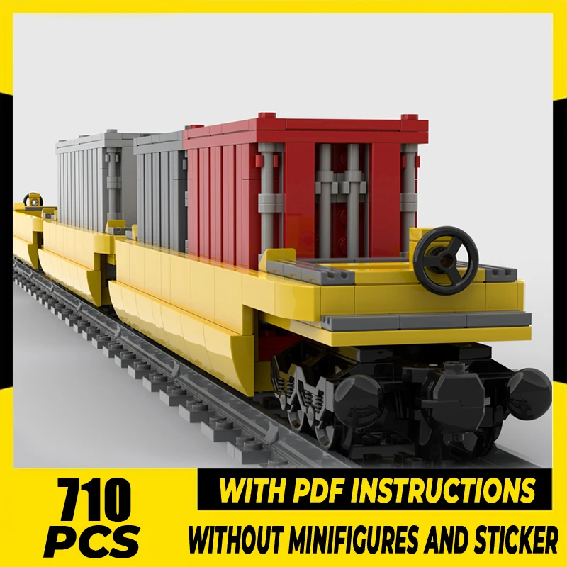 Railway Series Moc Building Bricks TTX Well Train Containers Model Technology Modular Blocks Construstion DIY Assembly Toy Gifts