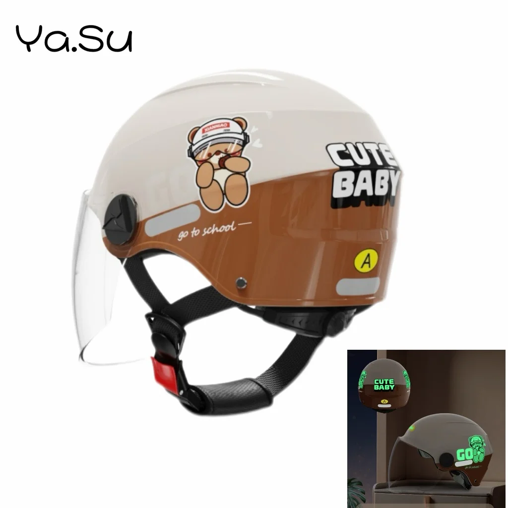 

Children Helmet All Seasons Universal Electric Motorcycle Half Helmet Head Protection Sun Protection Luminous Helmet