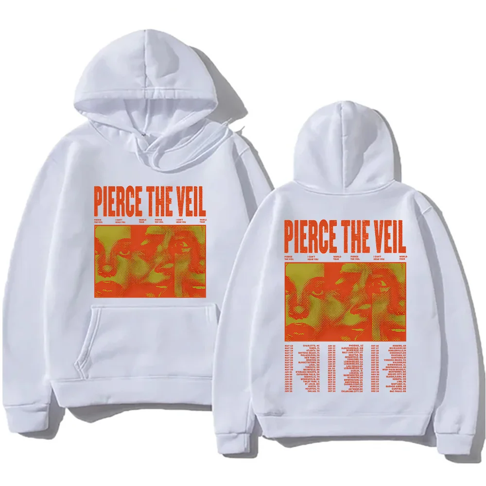 Pierce The Veil Rock Band Tour New Date Hoodies  Veil Ivory Screamblocks Sweatshirts Unisex Long Sleeve with Hooded Streetwear