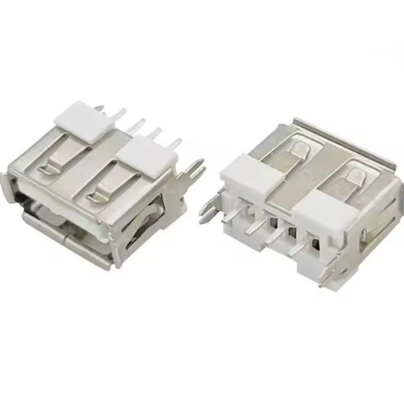 10pcs USB 2.0 Type A Female Jack Port 4Pin DIP Soldering Connector PCB Socket USB-A Type Right Angle