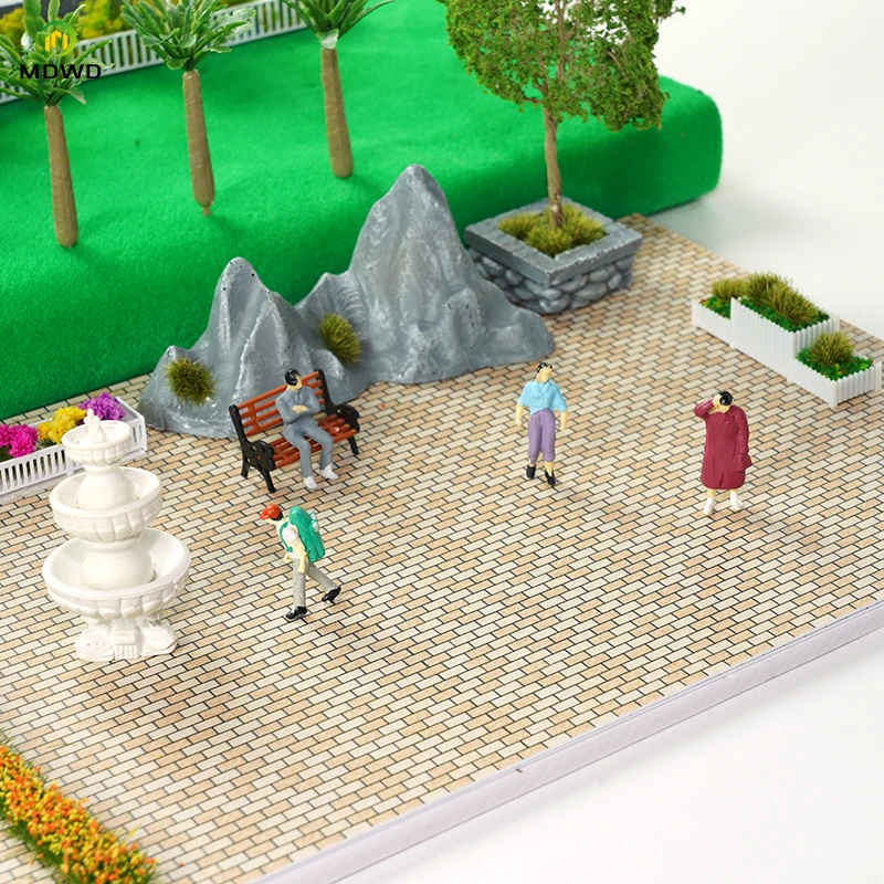 1 pz Modello Marciapiede Modello di Mattoni Piastre ABS Quadrato Sfalsato Muro di Mattoni pavimento piastrelle bordo di plastica modello Architettonico materiale FAI DA TE