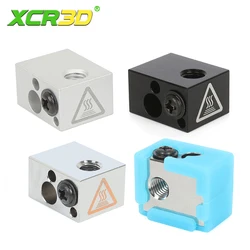 XCR 3D Printer Parts E3D V6 Heating Block with Silicone Sock for J-head Extruder HotEnd Replace V5 V6 Aluminum Heated Block
