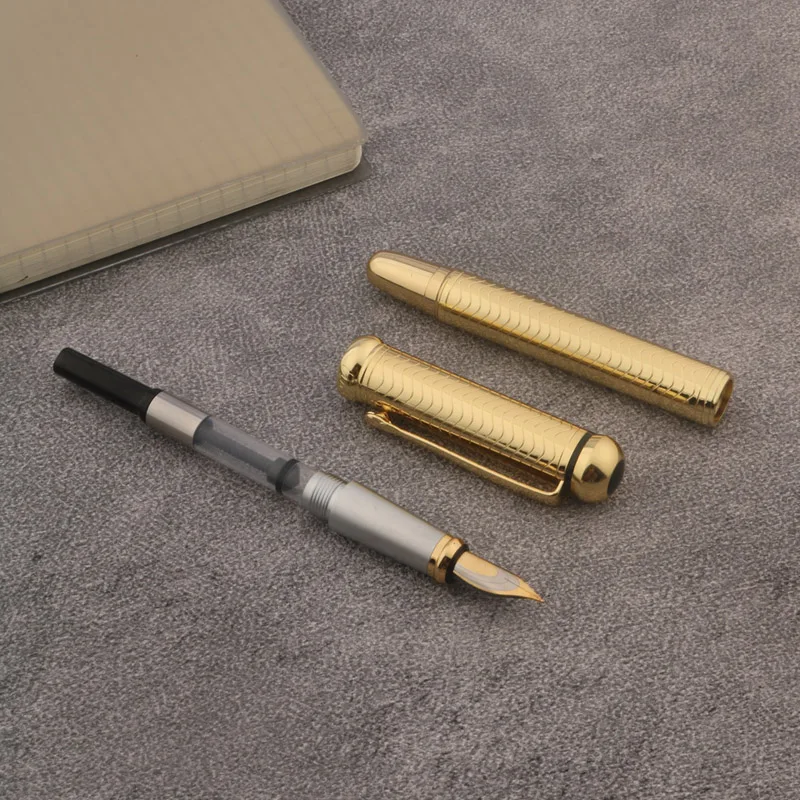 Metal classical line Fountain Pen Golden Elegante Signature Pen School Student Office Gifts Stationery Pen