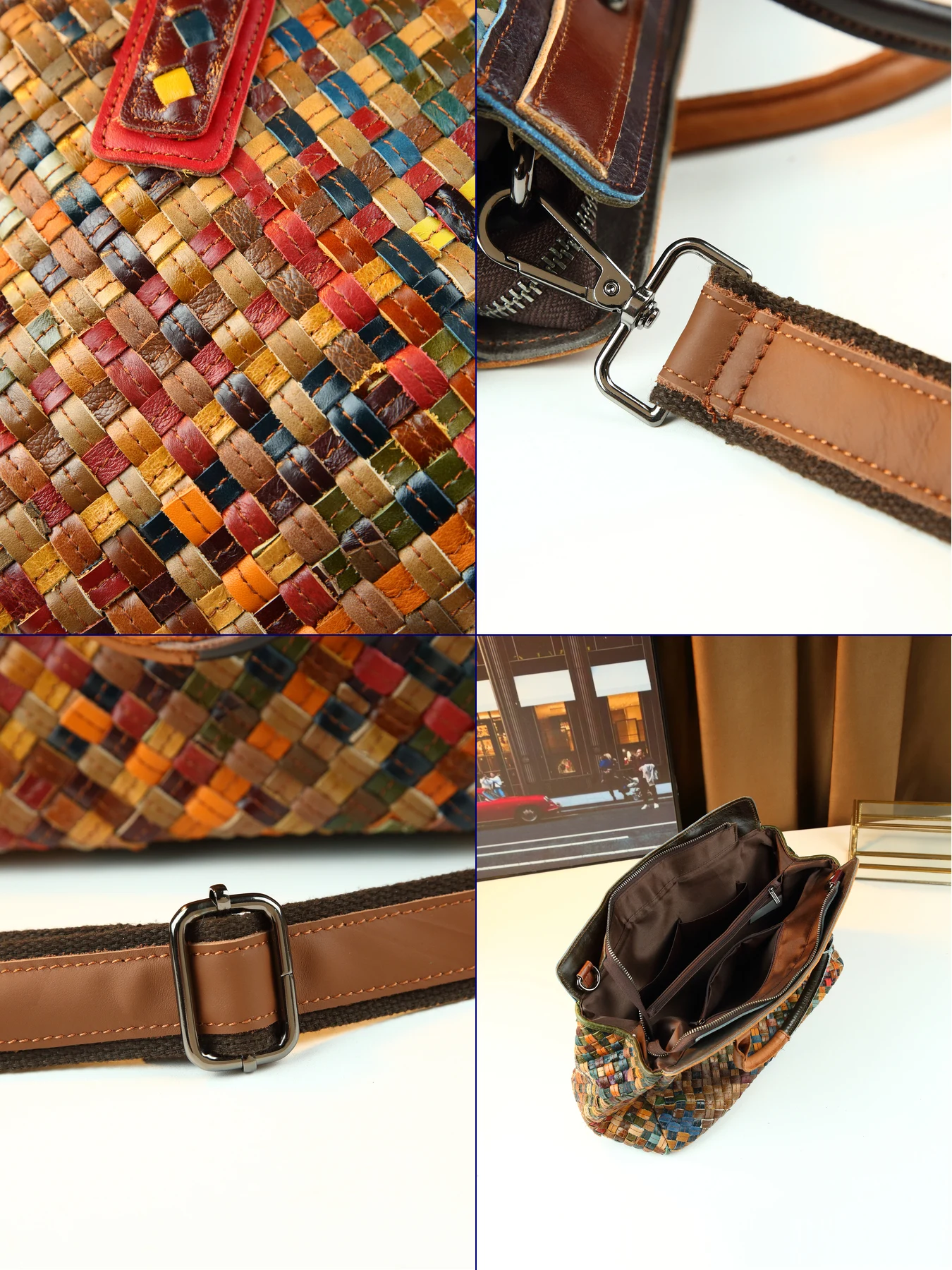 Cross-border hot-selling woven leather tote bag women's new large-capacity versatile travel handbag view 6