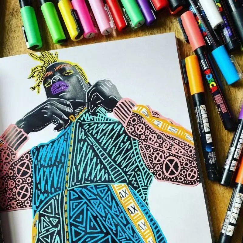 اليابان Uni POSCA مجموعة أقلام تحديد الاكريليك الكتابة على الجدران الرسم الدائم مقاوم للماء الأطفال الرسم PC-3M/1M/5M النسيج لوازم الفن
