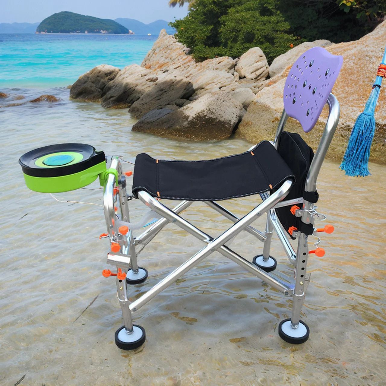 

Tourist Portable Chaise Ergonomic Lightweight Fishing Stool Bench Foldable Beach Chair Lounger Chairs Camping Folding
