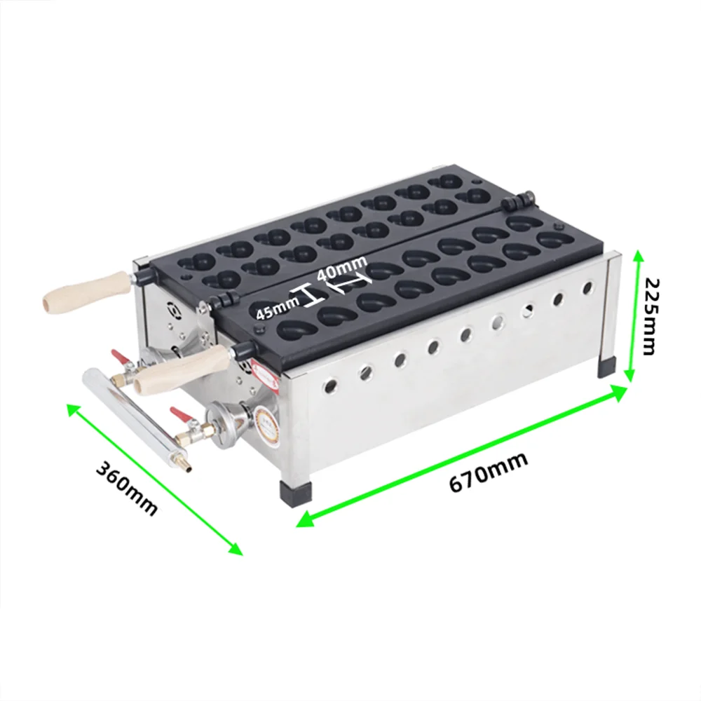 The latest commercial gas 16 hole waffle maker with a heart-shaped cake machine supports customization