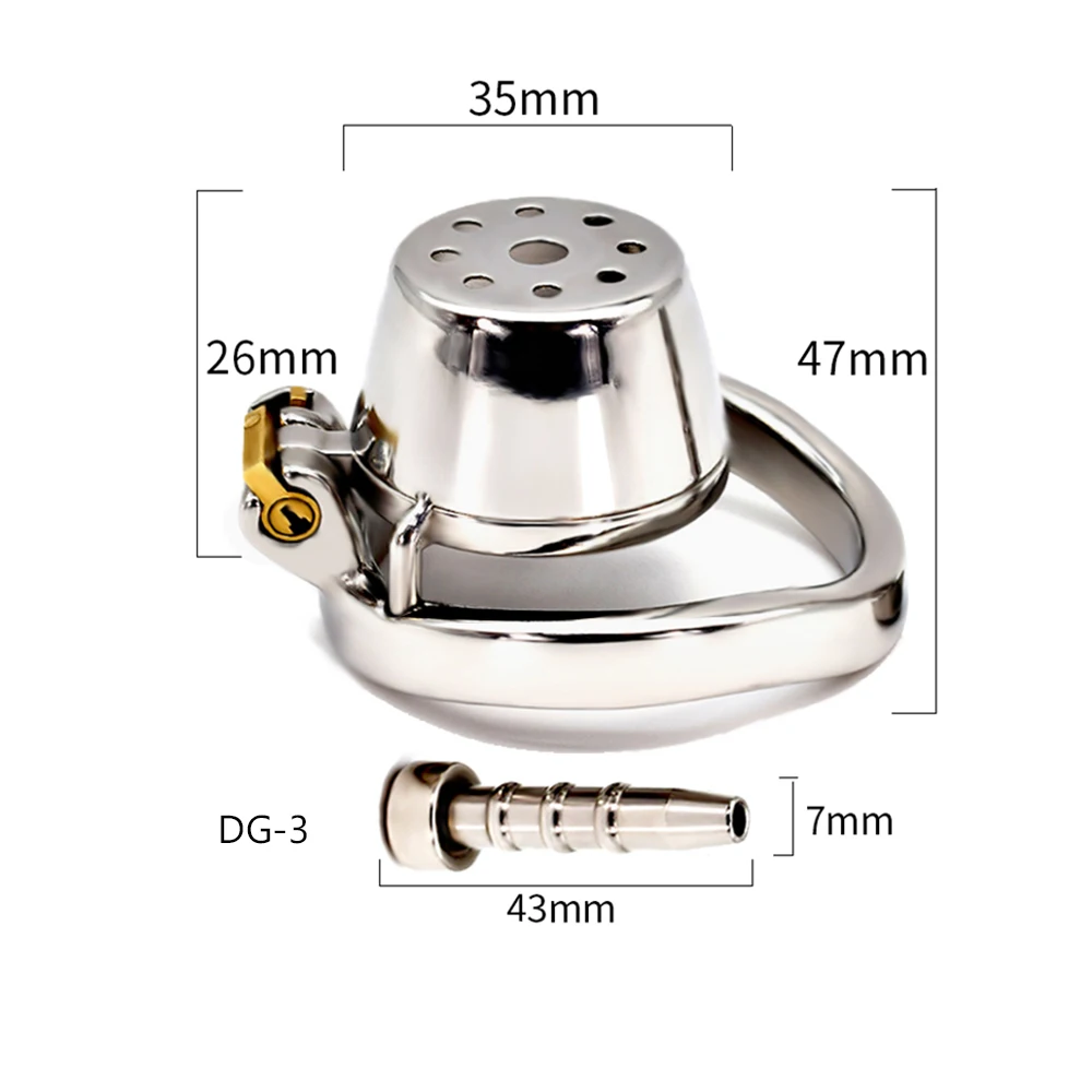 FRKO ذكر قفص العفة المسطح مع قسطرة الإحليل المعدنية مريحة غير مرئية قفل القضيب حلقات القضيب المثيرة منتجات للبالغين الرجال #3