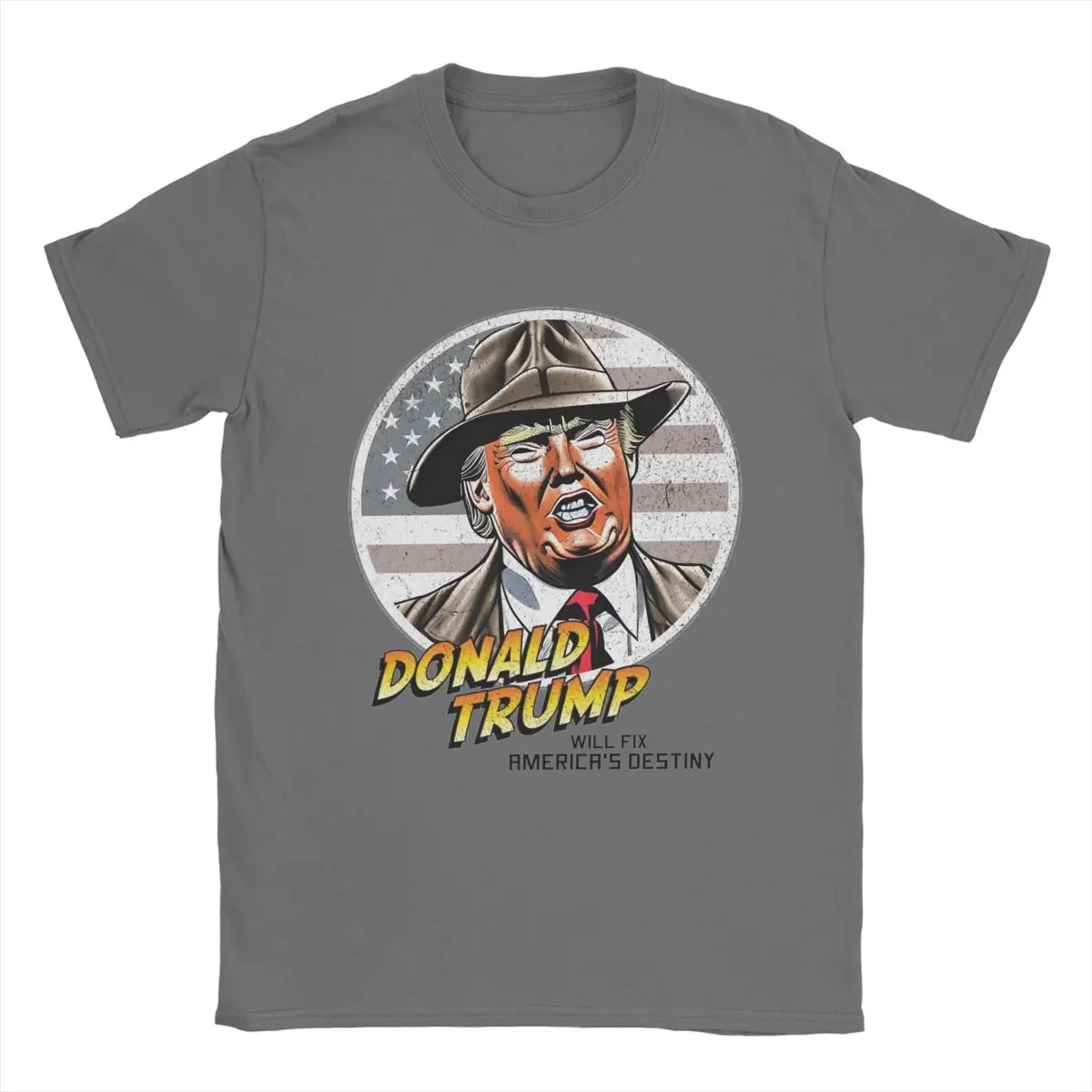 Donald Trump Will Fix America's Destinys 2024 Men T Shirt Funny Tees Short Sleeve O Neck T-Shirt Pure Cotton Party Clothing