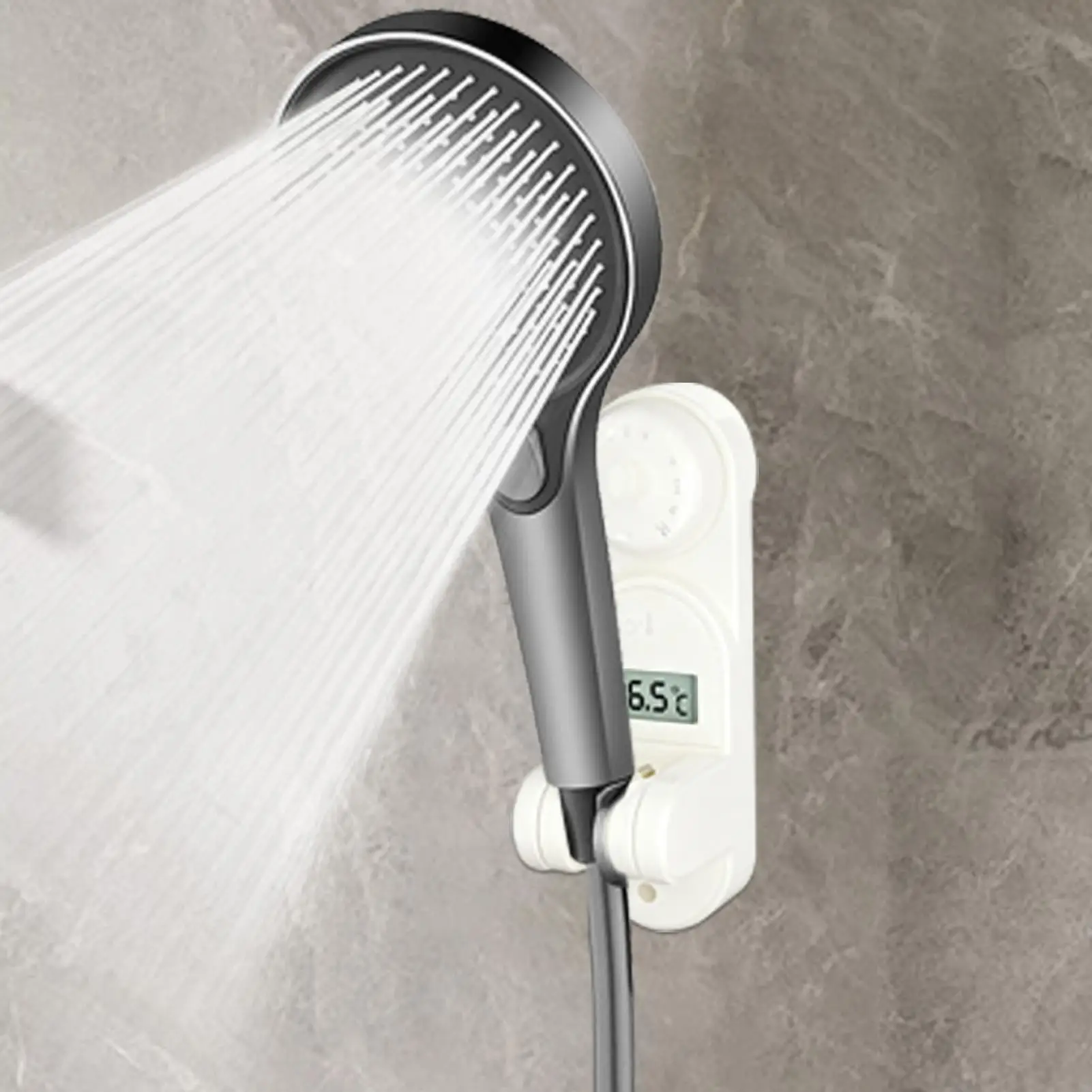 دش رئيس جبل عرض درجة الحرارة شفط حامل قابل للتعديل جدار جبل دش قضيب قوس للحمام المنزلية RV المرحاض