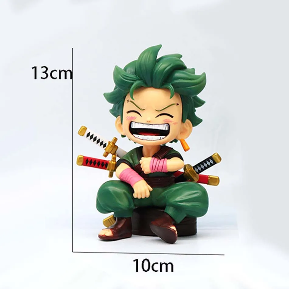 13cm Anime Figure One Piece Monkey D Luffy Roronoa Zoro Kawaii Toys Q Figural Nendoroid Car Decoration PVC Model Gift