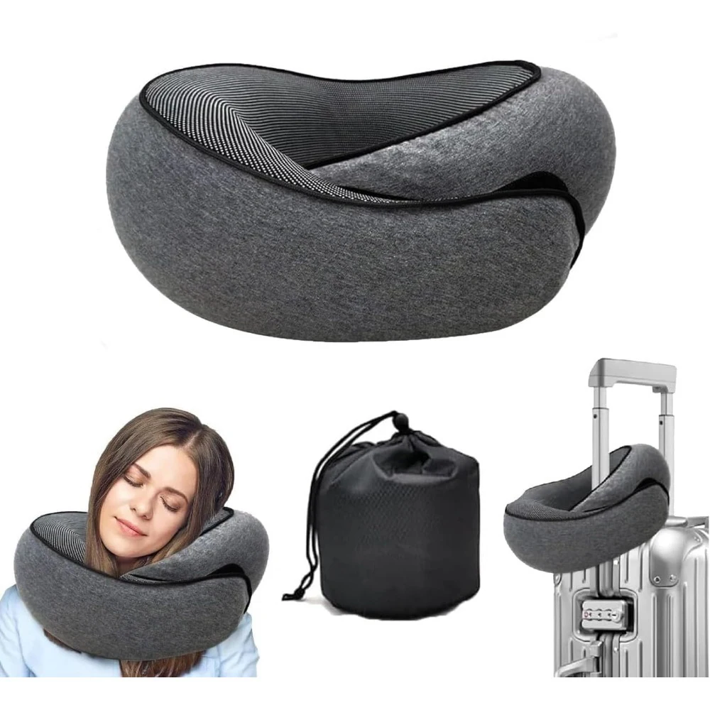 Neck Pillow for Traveling Memory Foam Travel Pillows for Airplanes Head & Neck Support Flight Headrest Sleep