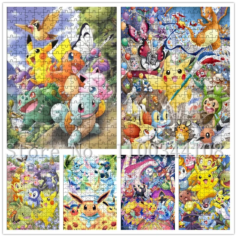 Pokemon Jigsaw Puzzle Japanese Anime Cartoon Creative DIY Jigsaw Puzzle Creativity Imagine Magic Toys Home Decor