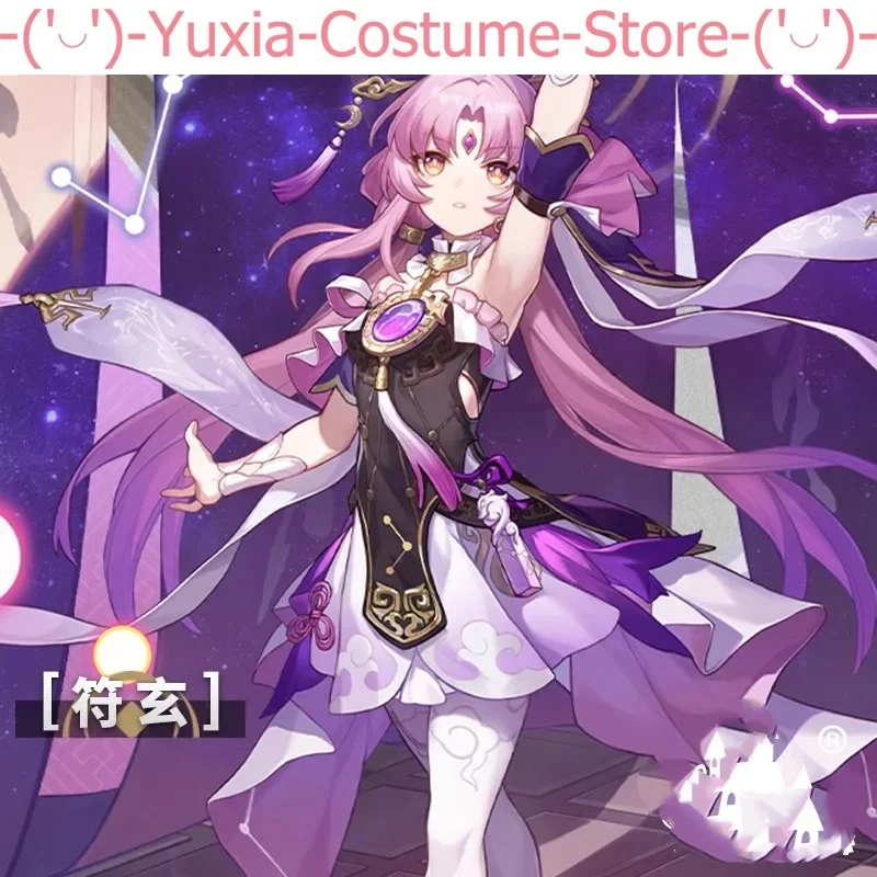 Honkai: Star Rail Fu Xuan setelan permainan gaun elegan kostum Cosplay seragam cantk pakaian permainan pesta Halloween