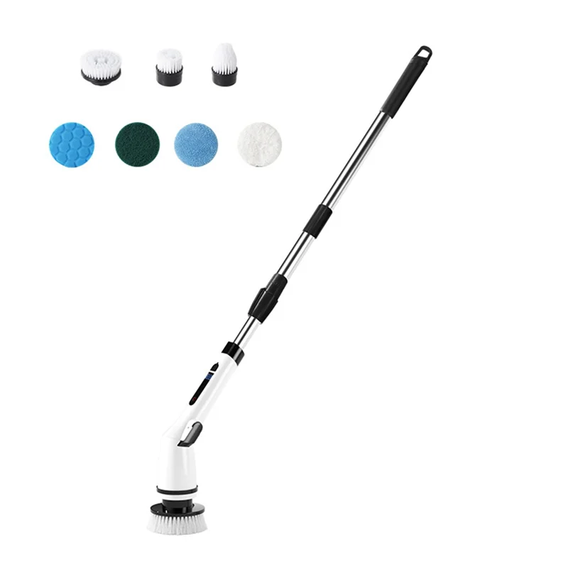 

A78E-Multi-Function Electric Folding Cleaning Brush Electric Rotary Floor Scrubber Adjustable Speed And Adjustable Extension Han