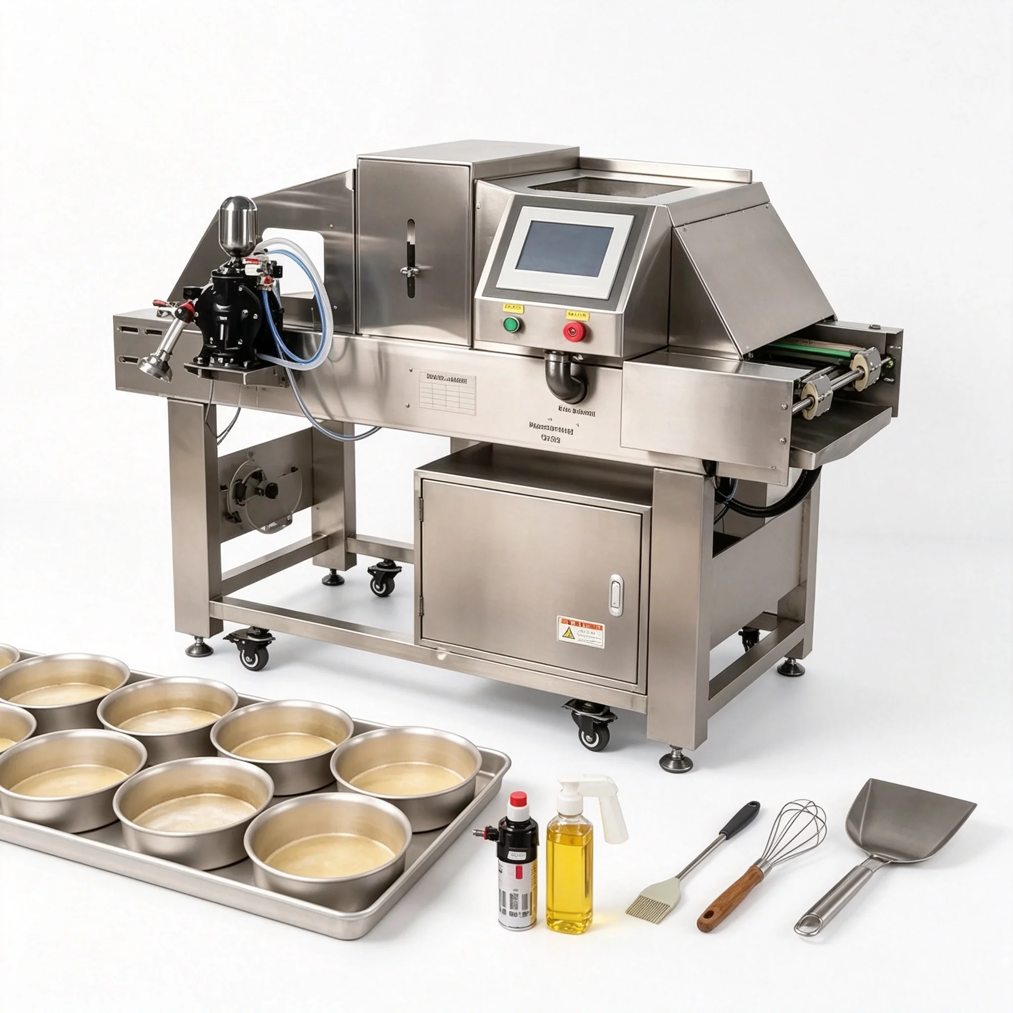 Heavy‑Duty Cake Mold Oil Spraying Machine Touch‑Control Equipment For Industrial Baking Plant Customized
