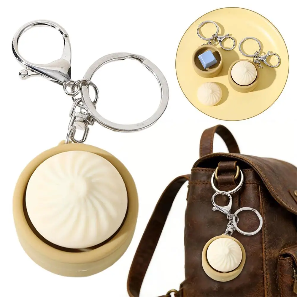 

Милый брелок-кликер в виде паровой булочки, игрушка-антистресс, подвеска для сумки, забавный подарок для снятия стресса