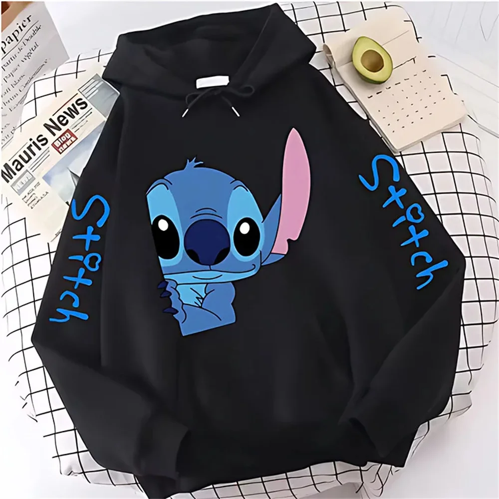 

Толстовка Disney In Cool Stitch 2025 года, костюм мультфильма с капюшоном для девочек Лило и Стич, спортивный повседневный удобный топ