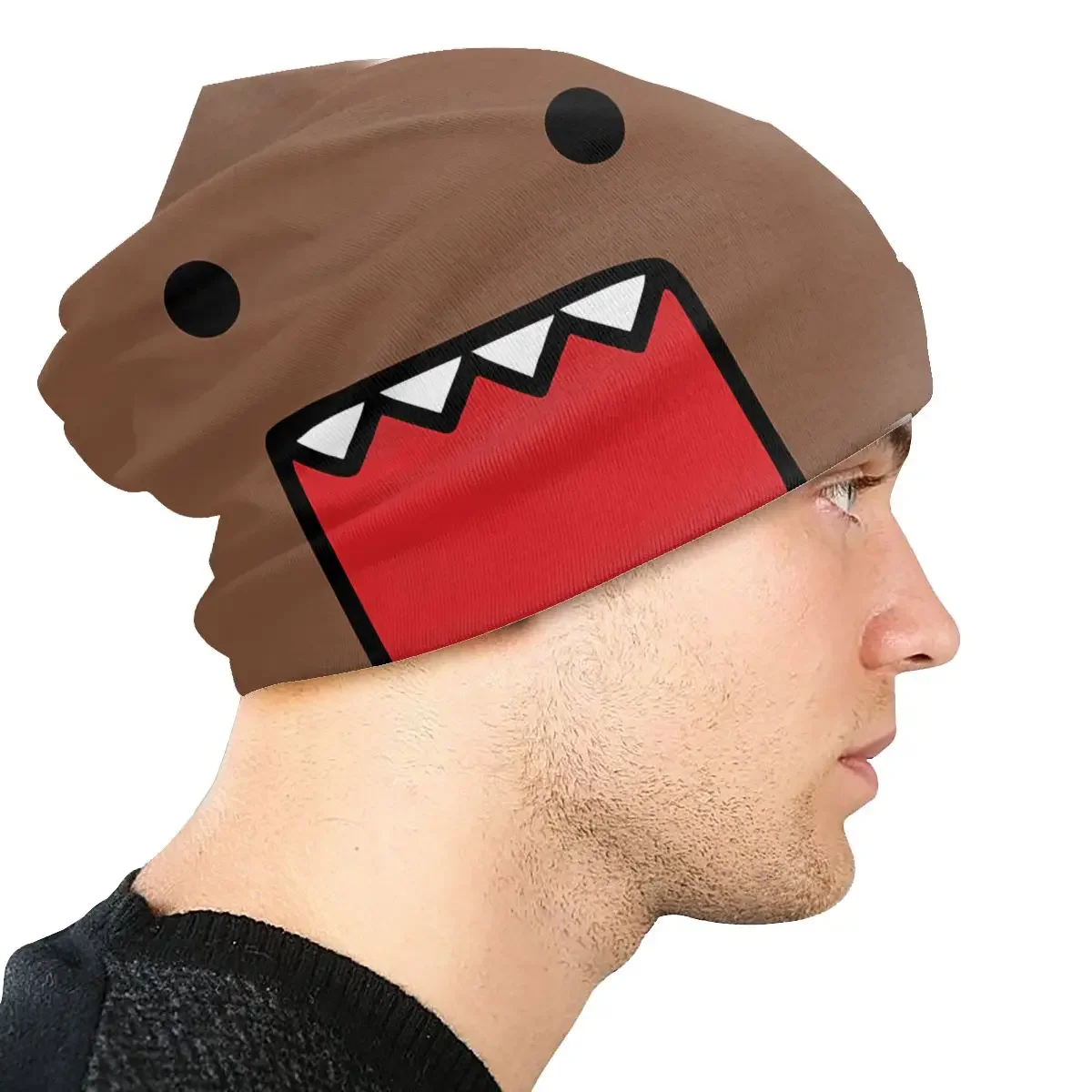 Domo Kun Cartoon Skullies czapki czapki outdoorowe fajne cienkie czapki Hipster czapki męskie damskie nauszniki