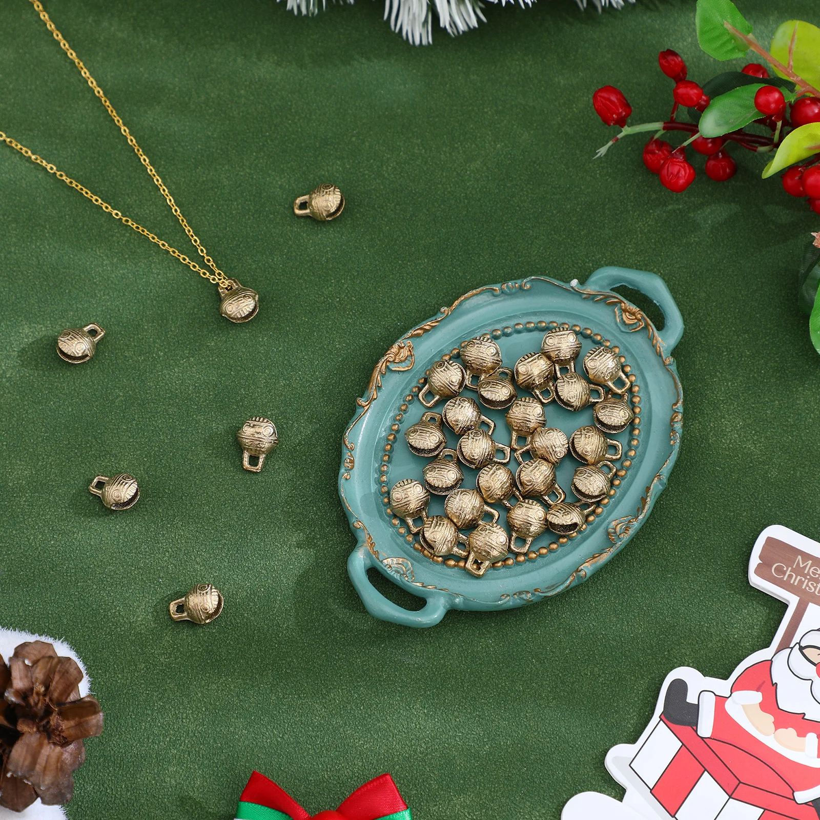 

30Pcs 18Mm Vintage Tiger Head Jingle Bells DIY Home Decor Wind Chime Craft Pendant Ornament DIY Jewelry Bells