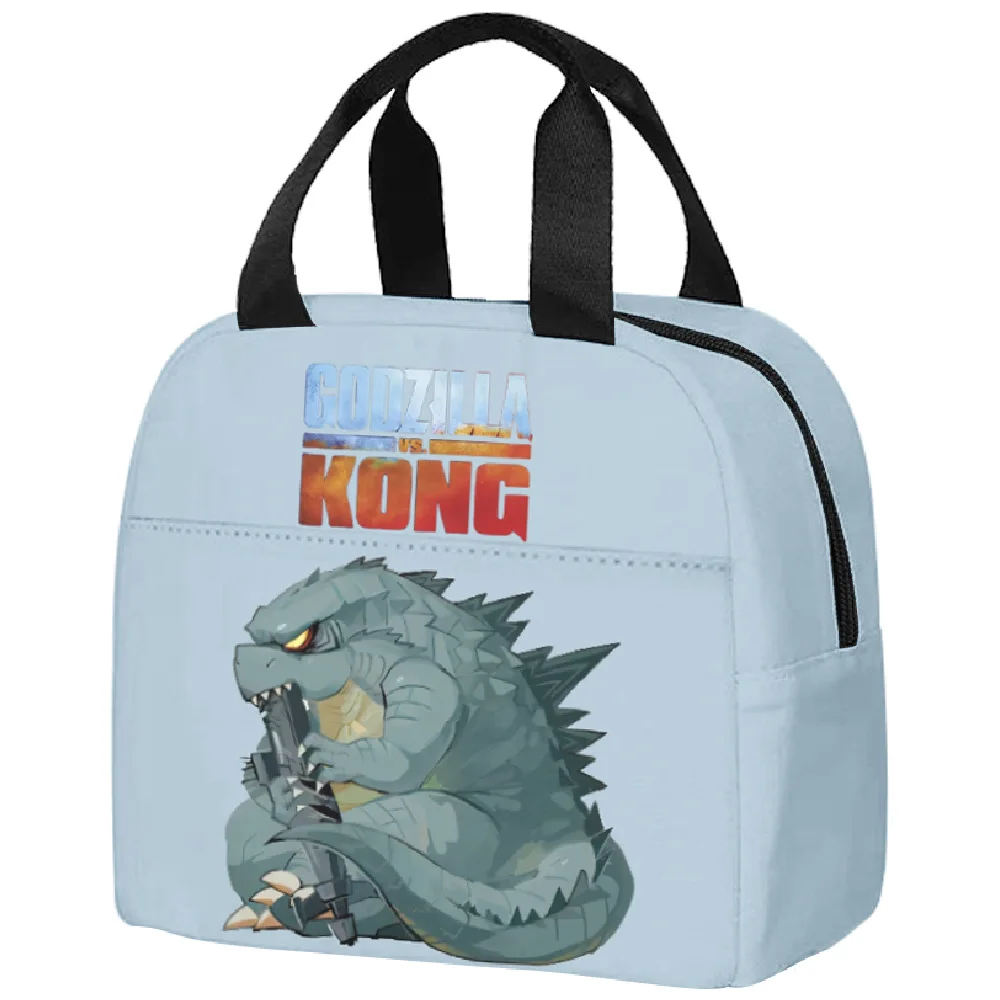 Godzillas VS KingKongs Lunch Bag Anime Monster Action Figures borsa per isolamento termico School Office Bento Food Pouch regalo per bambini