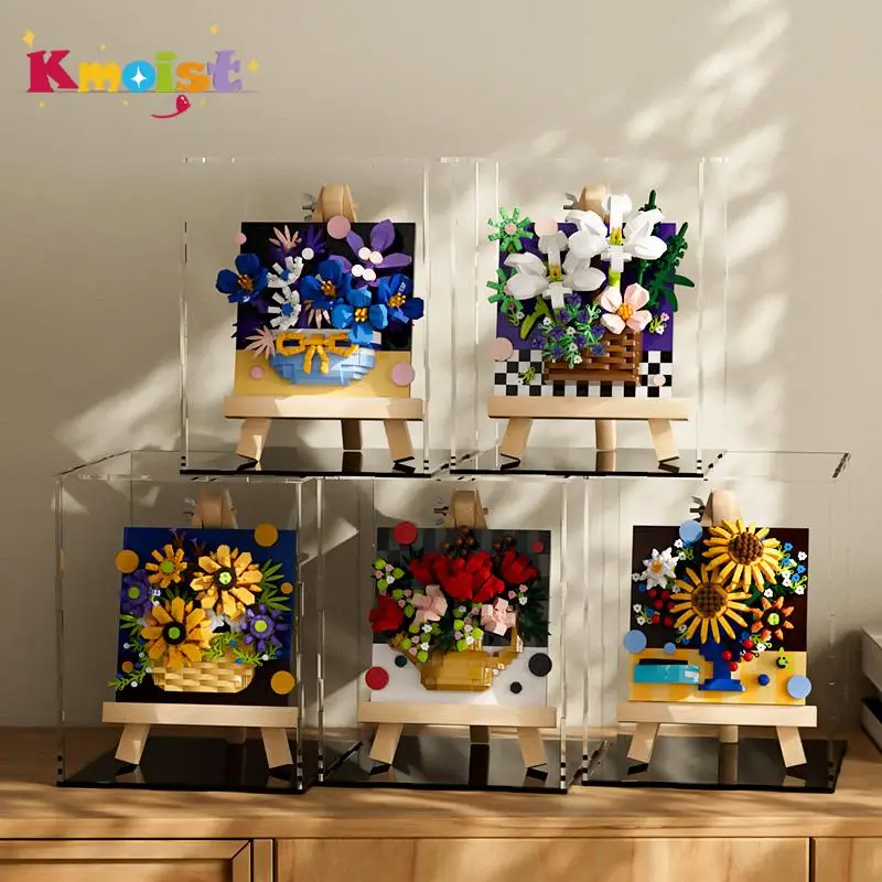 Diy Micro Diamond Small Assemble Building Blocks Sunflower Rose Eternal Flower Combining Exhibition Kids Toys Gifts Home Decor