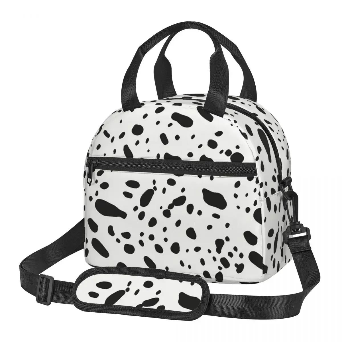 

Chic Dalmatian Spots Dalmatian Dog Print Lunch Bags Insulated Bento Box Lunch Tote Picnic Bags Thermal Bag for Woman Children