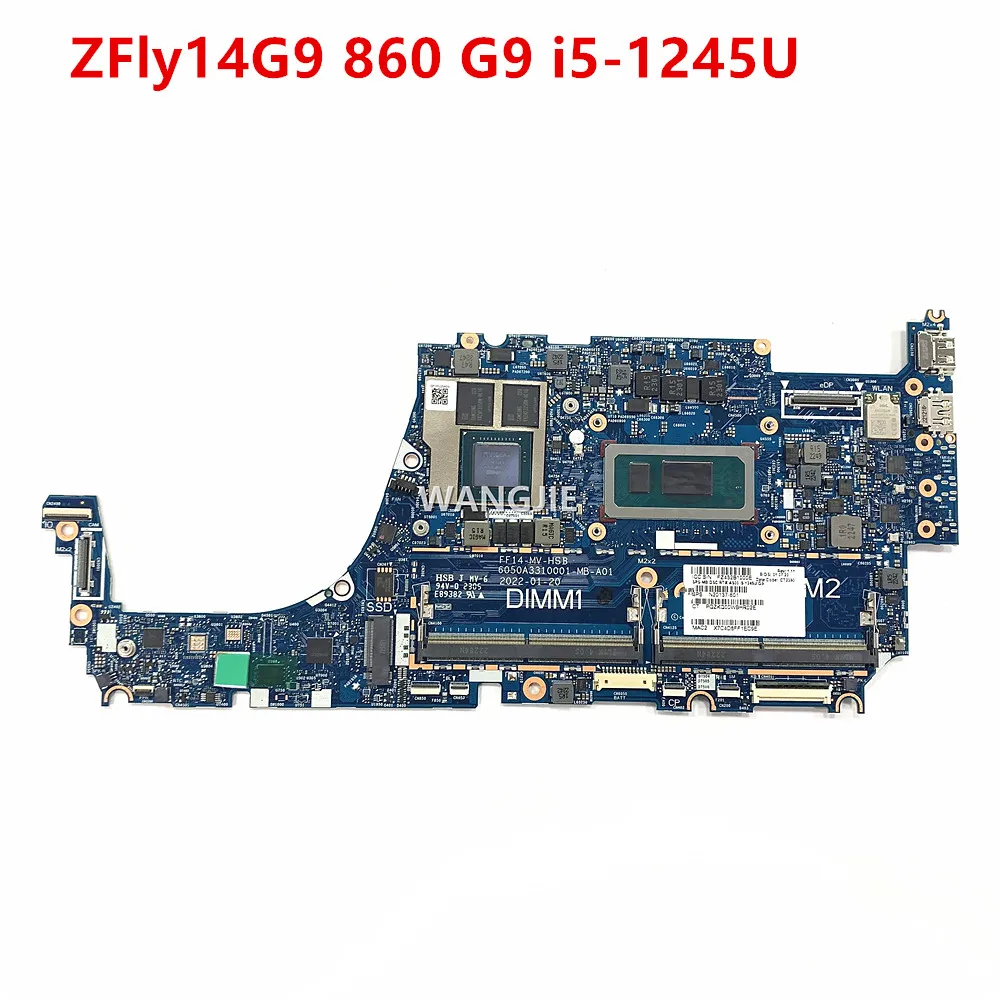 6050A3310001 For HP Zbook Firefly 14 G9 860 G9 Laptop Motherboard N20137-601 N20137-001 RTX A500 i5-1245U G9 WIN 100% Working