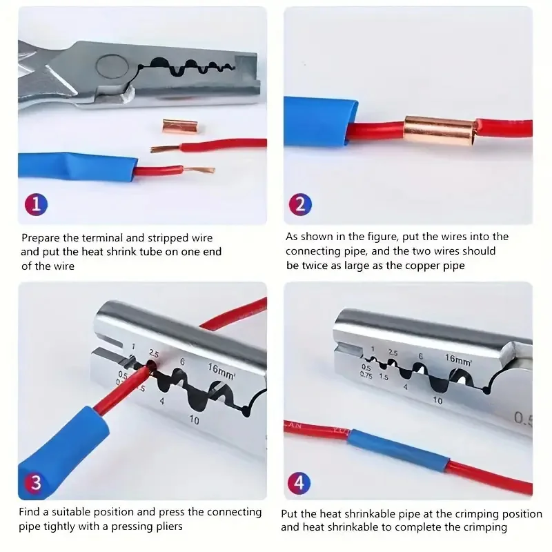 250pcs 7 Sizes of Copper Connecting Pipe Kit With - Perfect For Wire Joints & Cable Lugs!wire connection terminals, home applian